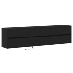 vidaXL Dulap TV de perete cu lumini LED, negru, 180x31x45 cm vidaXL Dulap TV de perete cu lumini LED, negru, 180x31x45 cm