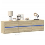 vidaXL Dulap TV de perete cu lumini LED, stejar sonoma, 180x31x45 cm vidaXL Dulap TV de perete cu lumini LED, stejar sonoma, 180x31x45 cm
