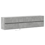 vidaXL Comodă TV de perete cu lumini LED, gri beton, 180x31x45 cm vidaXL Comodă TV de perete cu lumini LED, gri beton, 180x31x45 cm