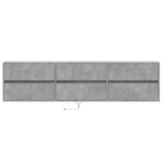 vidaXL Comodă TV de perete cu lumini LED, gri beton, 180x31x45 cm vidaXL Comodă TV de perete cu lumini LED, gri beton, 180x31x45 cm