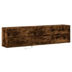 vidaXL Dulap TV de perete cu lumini LED, stejar fumuriu, 180x31x45 cm vidaXL Dulap TV de perete cu lumini LED, stejar fumuriu, 180x31x45 cm