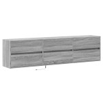 vidaXL Comodă TV de perete cu lumini LED, gri sonoma, 180x31x45 cm vidaXL Comodă TV de perete cu lumini LED, gri sonoma, 180x31x45 cm