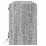 vidaXL Comodă TV de perete cu lumini LED, gri sonoma, 180x31x45 cm vidaXL Comodă TV de perete cu lumini LED, gri sonoma, 180x31x45 cm