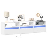 vidaXL Comodă TV de perete cu lumini LED, alb, 180x31x45 cm vidaXL Comodă TV de perete cu lumini LED, alb, 180x31x45 cm