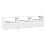 vidaXL Comodă TV de perete cu lumini LED, alb, 180x31x45 cm vidaXL Comodă TV de perete cu lumini LED, alb, 180x31x45 cm