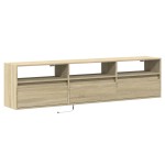 vidaXL Dulap TV de perete cu lumini LED, stejar sonoma, 180x31x45 cm vidaXL Dulap TV de perete cu lumini LED, stejar sonoma, 180x31x45 cm