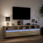 vidaXL Dulap TV de perete cu lumini LED, stejar sonoma, 180x31x45 cm vidaXL Dulap TV de perete cu lumini LED, stejar sonoma, 180x31x45 cm