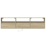 vidaXL Dulap TV de perete cu lumini LED, stejar sonoma, 180x31x45 cm vidaXL Dulap TV de perete cu lumini LED, stejar sonoma, 180x31x45 cm