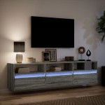 vidaXL Comodă TV de perete cu lumini LED, gri sonoma, 180x31x45 cm vidaXL Comodă TV de perete cu lumini LED, gri sonoma, 180x31x45 cm