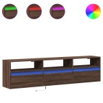 vidaXL Dulap TV de perete cu lumini LED, stejar maro, 180x31x45 cm vidaXL Dulap TV de perete cu lumini LED, stejar maro, 180x31x45 cm