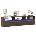 vidaXL Dulap TV de perete cu lumini LED, stejar maro, 180x31x45 cm vidaXL Dulap TV de perete cu lumini LED, stejar maro, 180x31x45 cm