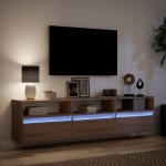 vidaXL Dulap TV de perete cu lumini LED, stejar maro, 180x31x45 cm vidaXL Dulap TV de perete cu lumini LED, stejar maro, 180x31x45 cm