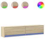 vidaXL Dulap TV de perete cu lumini LED, stejar sonoma, 180x31x38 cm vidaXL Dulap TV de perete cu lumini LED, stejar sonoma, 180x31x38 cm