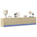 vidaXL Dulap TV de perete cu lumini LED, stejar sonoma, 180x31x38 cm vidaXL Dulap TV de perete cu lumini LED, stejar sonoma, 180x31x38 cm
