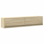 vidaXL Dulap TV de perete cu lumini LED, stejar sonoma, 180x31x38 cm vidaXL Dulap TV de perete cu lumini LED, stejar sonoma, 180x31x38 cm