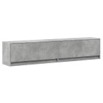 vidaXL Comodă TV de perete cu lumini LED, gri beton, 180x31x38 cm vidaXL Comodă TV de perete cu lumini LED, gri beton, 180x31x38 cm
