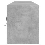 vidaXL Comodă TV de perete cu lumini LED, gri beton, 180x31x38 cm vidaXL Comodă TV de perete cu lumini LED, gri beton, 180x31x38 cm