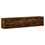 vidaXL Dulap TV de perete cu lumini LED, stejar fumuriu, 180x31x38 cm vidaXL Dulap TV de perete cu lumini LED, stejar fumuriu, 180x31x38 cm