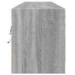 vidaXL Comodă TV de perete cu lumini LED, gri sonoma, 180x31x38 cm vidaXL Comodă TV de perete cu lumini LED, gri sonoma, 180x31x38 cm