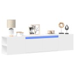 vidaXL Dulap TV de perete cu lumini LED, alb, 180x31x39,5 cm vidaXL Dulap TV de perete cu lumini LED, alb, 180x31x39,5 cm