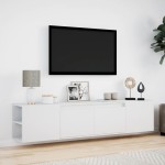 vidaXL Dulap TV de perete cu lumini LED, alb, 180x31x39,5 cm vidaXL Dulap TV de perete cu lumini LED, alb, 180x31x39,5 cm