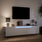 vidaXL Dulap TV de perete cu lumini LED, alb, 180x31x39,5 cm vidaXL Dulap TV de perete cu lumini LED, alb, 180x31x39,5 cm