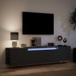 vidaXL Dulap TV de perete cu lumini LED, negru, 180x31x39,5 cm vidaXL Dulap TV de perete cu lumini LED, negru, 180x31x39,5 cm