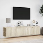 vidaXL Dulap TV de perete cu lumini LED, stejar sonoma, 180x31x39,5 cm vidaXL Dulap TV de perete cu lumini LED, stejar sonoma, 180x31x39,5 cm