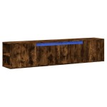 vidaXL Dulap TV de perete cu lumini LED stejar fumuriu 180x31x39,5 cm vidaXL Dulap TV de perete cu lumini LED stejar fumuriu 180x31x39,5 cm