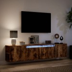 vidaXL Dulap TV de perete cu lumini LED stejar fumuriu 180x31x39,5 cm vidaXL Dulap TV de perete cu lumini LED stejar fumuriu 180x31x39,5 cm
