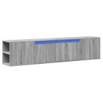 vidaXL Comodă TV de perete cu lumini LED, gri sonoma, 180x31x39,5 cm vidaXL Comodă TV de perete cu lumini LED, gri sonoma, 180x31x39,5 cm