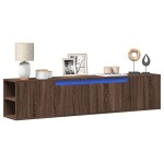 vidaXL Dulap TV de perete cu lumini LED, stejar maro, 180x31x39,5 cm vidaXL Dulap TV de perete cu lumini LED, stejar maro, 180x31x39,5 cm