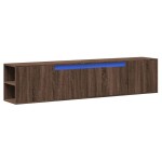 vidaXL Dulap TV de perete cu lumini LED, stejar maro, 180x31x39,5 cm vidaXL Dulap TV de perete cu lumini LED, stejar maro, 180x31x39,5 cm
