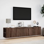 vidaXL Dulap TV de perete cu lumini LED, stejar maro, 180x31x39,5 cm vidaXL Dulap TV de perete cu lumini LED, stejar maro, 180x31x39,5 cm