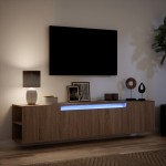 vidaXL Dulap TV de perete cu lumini LED, stejar maro, 180x31x39,5 cm vidaXL Dulap TV de perete cu lumini LED, stejar maro, 180x31x39,5 cm