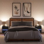 vidaXL Noptiere montate pe perete cu lumini LED, 2 buc., negru vidaXL Noptiere montate pe perete cu lumini LED, 2 buc., negru
