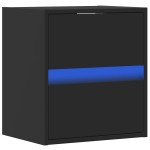 vidaXL Noptiere montate pe perete cu lumini LED, 2 buc., negru vidaXL Noptiere montate pe perete cu lumini LED, 2 buc., negru