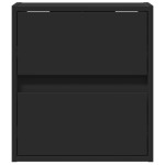 vidaXL Noptiere montate pe perete cu lumini LED, 2 buc., negru vidaXL Noptiere montate pe perete cu lumini LED, 2 buc., negru