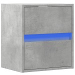 vidaXL Noptieră montată pe perete cu lumini LED, gri beton