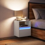 vidaXL Noptieră montată pe perete cu lumini LED, alb