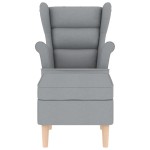 vidaXL Fotoliu cu taburet pentru picioare, gri deschis material textil vidaXL Fotoliu cu taburet pentru picioare, gri deschis material textil