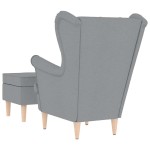 vidaXL Fotoliu cu taburet pentru picioare, gri deschis material textil vidaXL Fotoliu cu taburet pentru picioare, gri deschis material textil