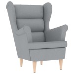 vidaXL Fotoliu cu taburet pentru picioare, gri deschis material textil vidaXL Fotoliu cu taburet pentru picioare, gri deschis material textil