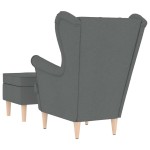 vidaXL Fotoliu cu taburet pentru picioare, gri închis, material textil