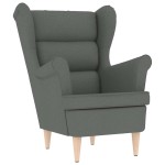 vidaXL Fotoliu cu taburet pentru picioare, gri închis, material textil
