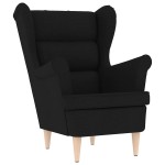 vidaXL Fotoliu cu taburet pentru picioare, negru, material textil vidaXL Fotoliu cu taburet pentru picioare, negru, material textil