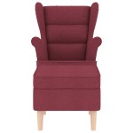 vidaXL Fotoliu cu taburet pentru picioare, roșu vin, material textil vidaXL Fotoliu cu taburet pentru picioare, roșu vin, material textil