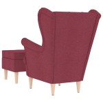 vidaXL Fotoliu cu taburet pentru picioare, roșu vin, material textil vidaXL Fotoliu cu taburet pentru picioare, roșu vin, material textil