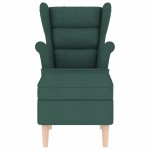 vidaXL Fotoliu cu taburet pentru picioare, verde închis, textil vidaXL Fotoliu cu taburet pentru picioare, verde închis, textil