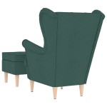 vidaXL Fotoliu cu taburet pentru picioare, verde închis, textil vidaXL Fotoliu cu taburet pentru picioare, verde închis, textil